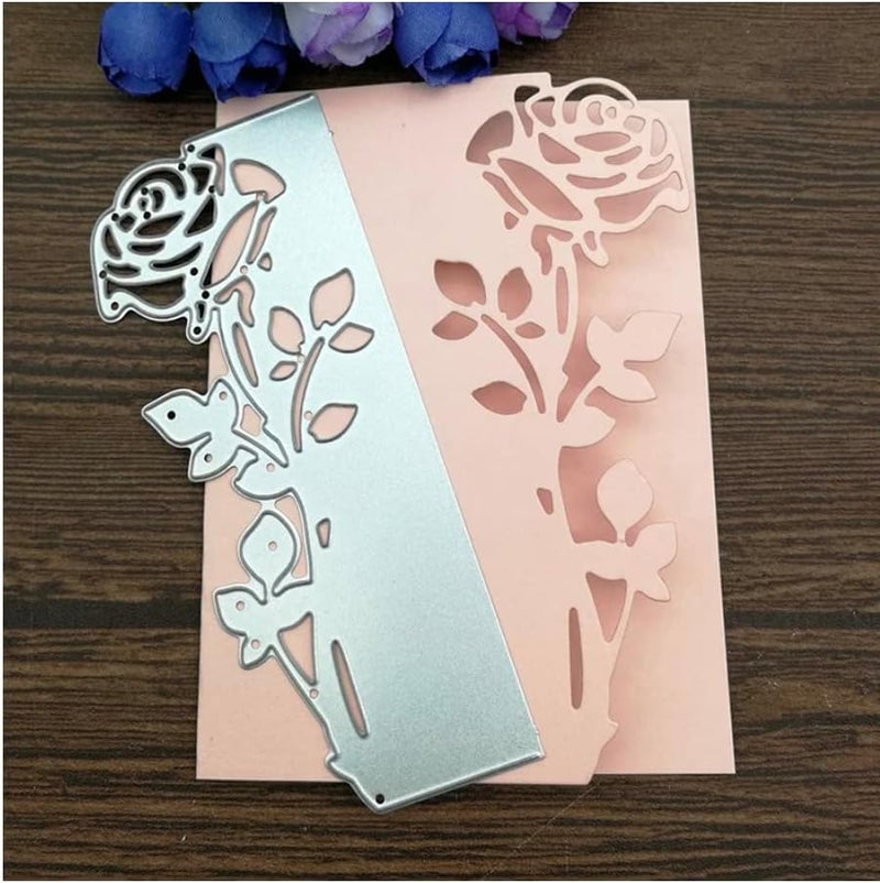 Flowers Metal Cutting Die for Scrapbooking - Durable, Cut Stencils for DIY Scrapbook Photo Album Decorative Paper Card, Card Making Supplies, Embossing (Rose Flower 4.6 x 1.9 in)
